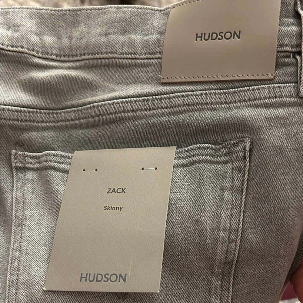 👒Hudson Jeans Men's Ripped Light Gray Zack Skinny DK concrete Jeans size 42 NWT